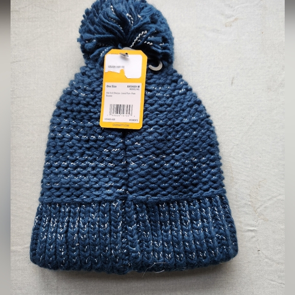 Carhartt Women's Rib Knit Sherpa-Lined PomPom Beanie NWT - Picture 2 of 2